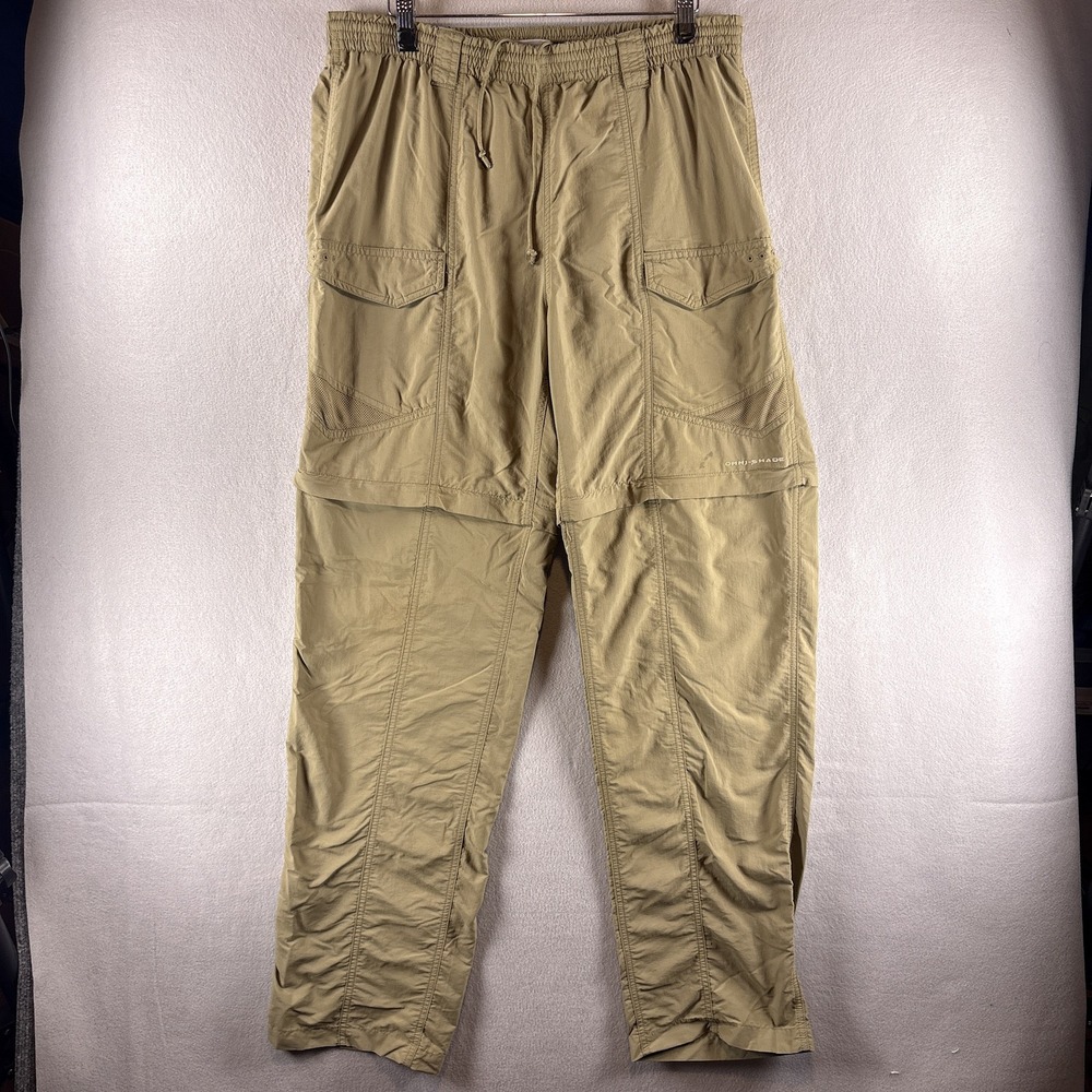 Columbia PFG Aruba IV Convertible Pants Mens Medium 34" Inseam Green Khaki